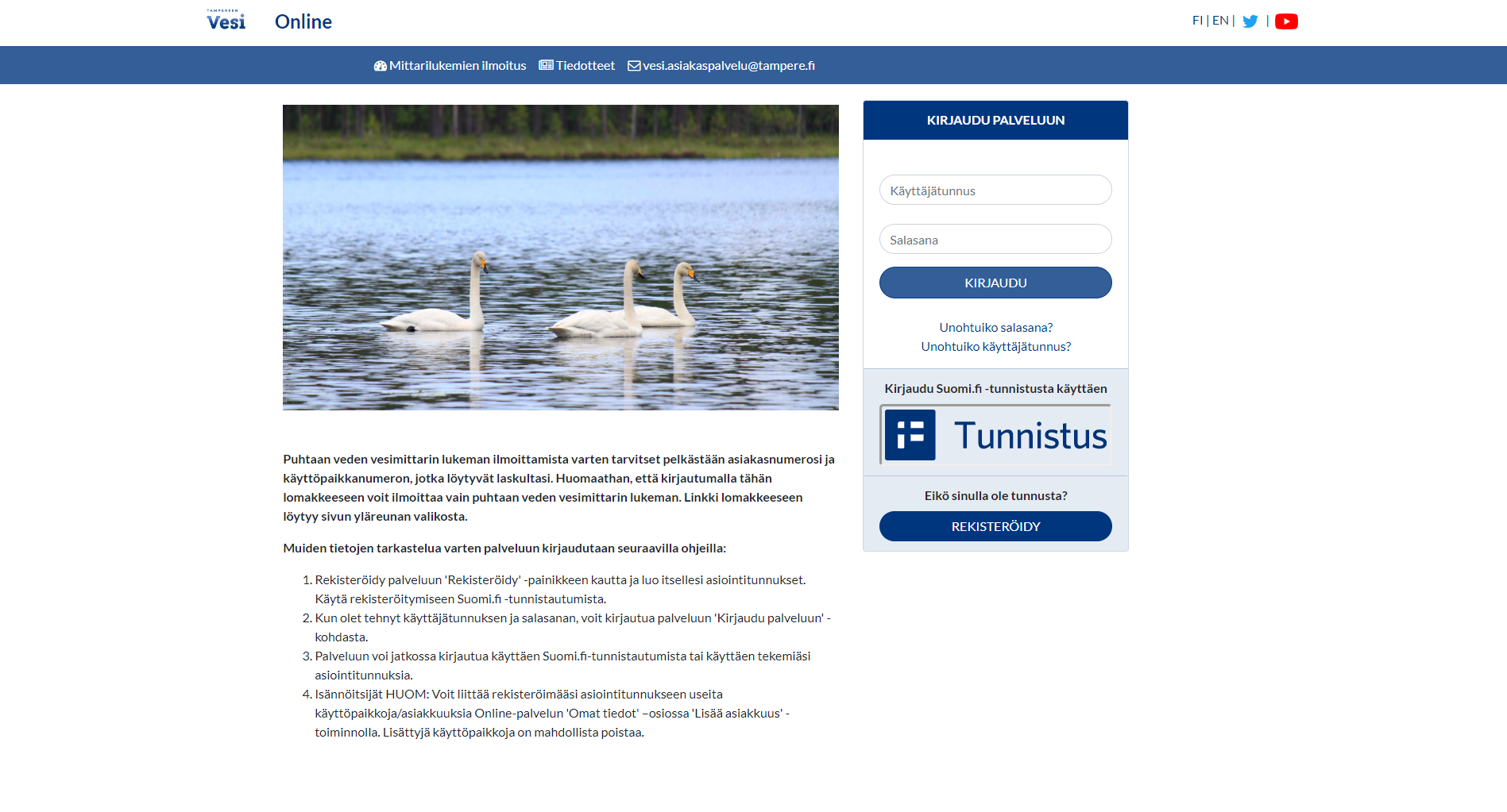 Online-palvelu - Tampereen Vesi